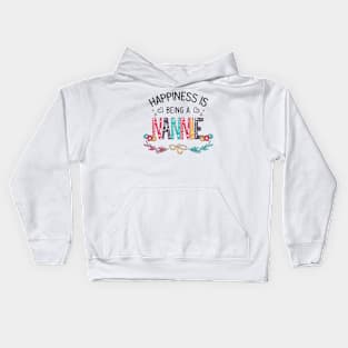 Happiness Is Being A Nannie Wildflowers Valentines Mothers Day Kids Hoodie